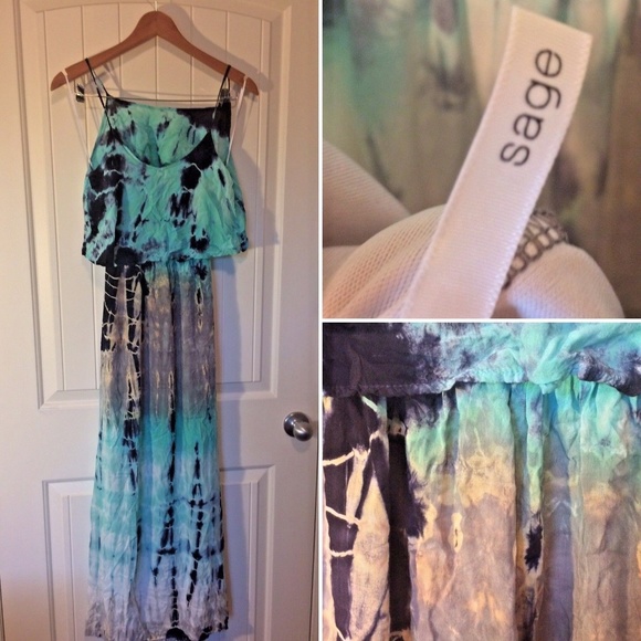 Sage Dresses & Skirts - Sage Tie Dye Boho Blue violet Dress womens sz S